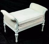 nicely upholstered antique bench 