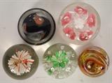 large collection of glass paper weights (over 75 total)