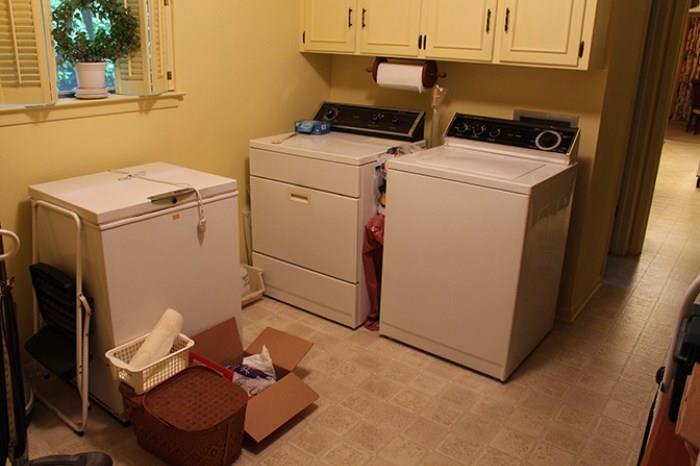 Washer and Dryer. Freezer