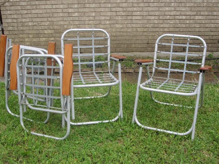 Rare Vintage Retro folding aluminum and spring lawn chairs