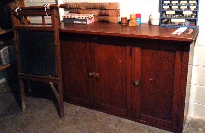 Antique Cabinet and Chalkboard