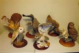 Large Franklin Mint porcelain owls.