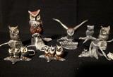 Mini Pewter Owls (1/2" to 2-1/4"):  Cuteri, Gatehouse and Pewter Images.