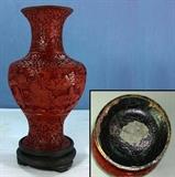 Aisan ARts Cinnebart Lacquer Vase with Stand