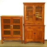 Country Glass Door Top Hutch and Pie Safe