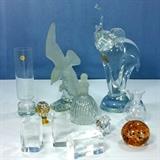 Glass Figures, Paperweights, Etc Including Goebel