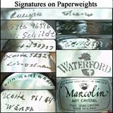 Lalique, Erik Hoglund Boda, Warff, Schildt & Lindstram Kosta, Waterford, Marcolin Marks