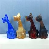 Fenton Alley Cats - Periwinkle and Chocolate Slage, Plum Opalescent Satin and Ruby