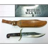 Western USA  W49 B Bowie/ Fighting Knife with Original Sheath