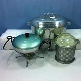 Guardianware Ice Bucket, Space Age Casserole server and Aluminum Roaster