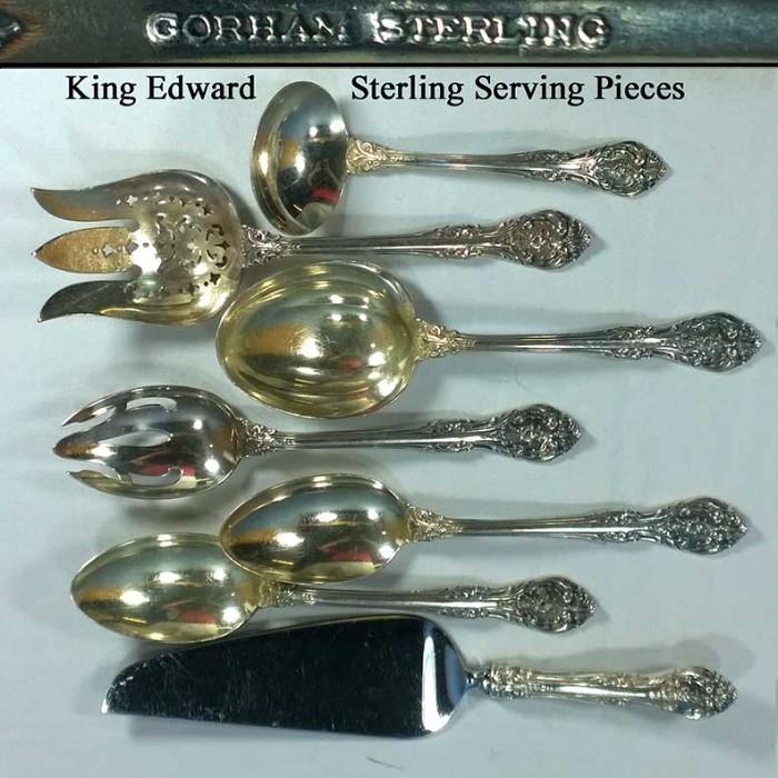 Gorham Sterling Silver King Edward Flatware Serving Pieces
