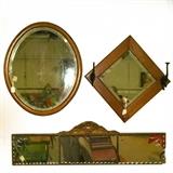 Oak and Gesso Framed Antique Mirrors