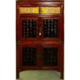 19th Century Scholars Cabinet with Seal Script Calligraphy carved Doors