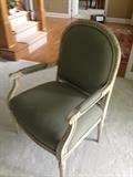 Set of 2 Thomasville wood and upholstered chairs in like new condition