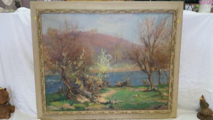 Well Done Russian Landscape Oil on Canvas