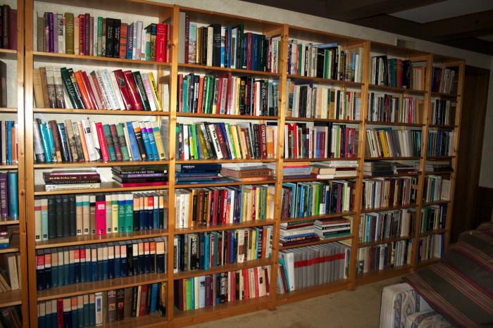 Books in middle floor library