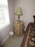 SIDE TABLE AND LAMP