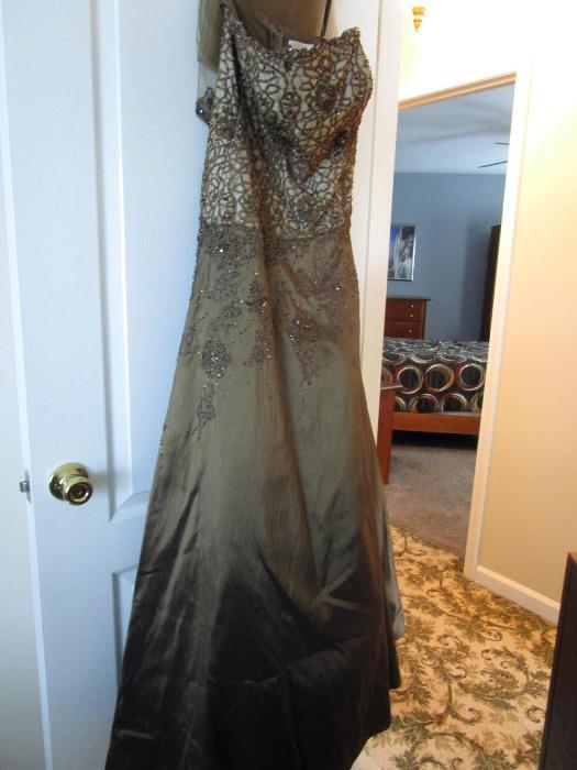 MONTAGE BEADED GOWN - SIZE 10