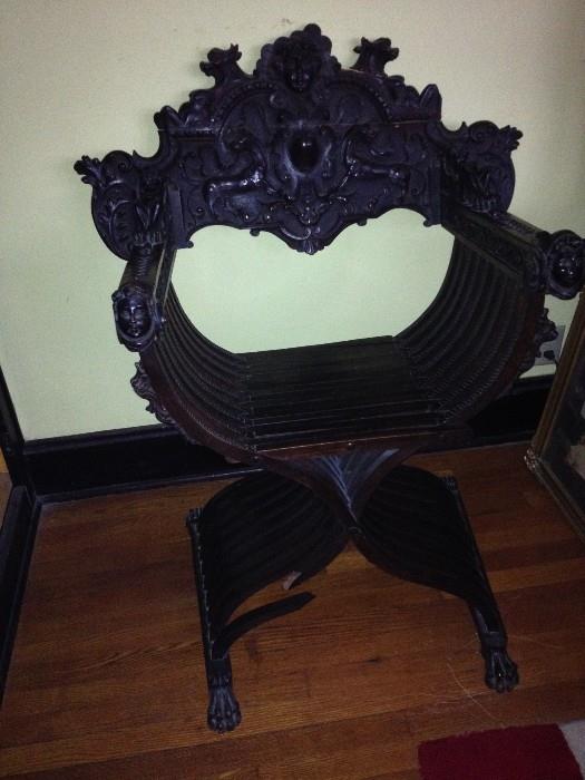 Heavily carved antique chair.