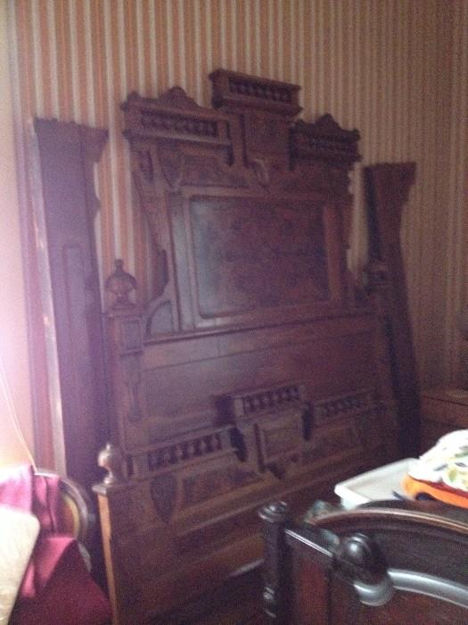 Victorian tall back bed