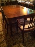 dining table and 8 matching chairs