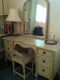 dressing table with mirror and chair