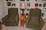Lazy Boy Recliners in excellent condition.  Wedge Lazy Boy Table, Table Lamp