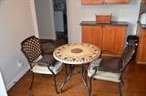 Stone Top Table and Two Chairs Patio Furniture