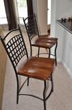 Havertys Wood and Iron Bar Stools