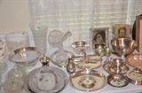 Various Crystal and Silverplate items
