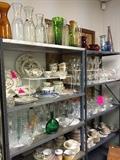 Dish sets.  Partial sets.  Decanters.  Large vases.