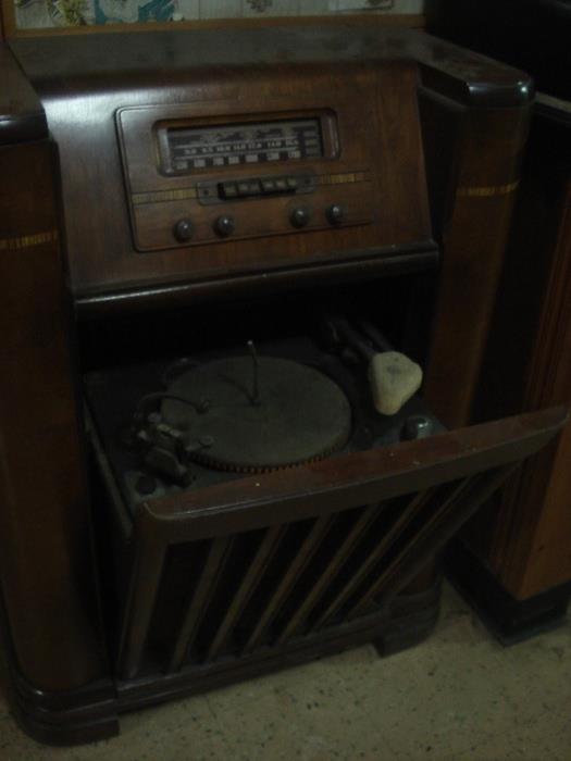Floor Model Radio with Turntable