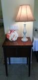 Vintage Sewing Machine Cabinet, Lamp 