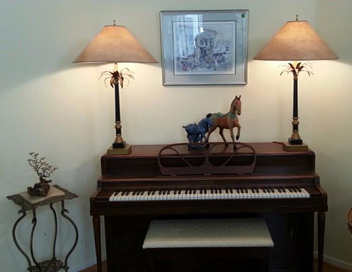 Lester Philadelphia Piano, Table Lamps, 
