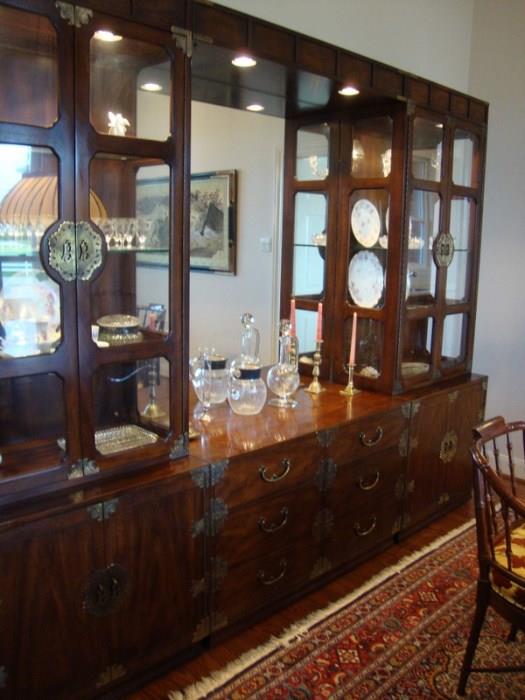 Asian Style China cabinet with Matching Dining Set by Henredon