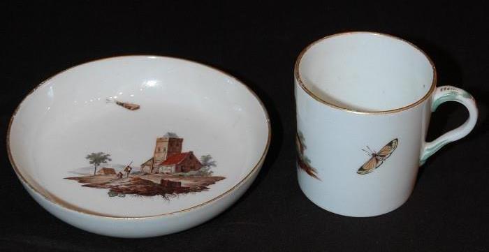 Amstel Dutch coffee cup and saucer, 1790 - 1800