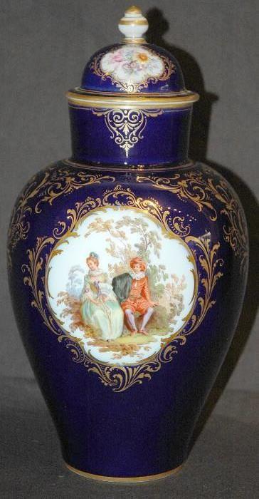 Meissen Cobalt Vase 9.5 inches tall, circa 1850 - 1875