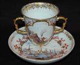 Meissen Cup and Saucer, circa 1735