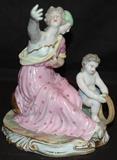 Rare German 2-headed woman figurine, 1790 - 1800
