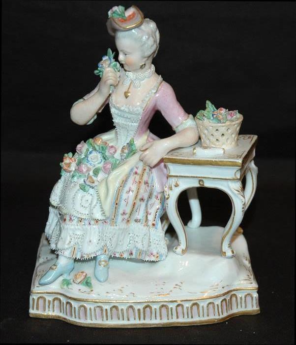 Meissen Porcelain Figurine, after Schoenheit, 1840-1860, representing “Scent”