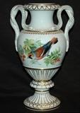  Fine Meissen Ornithological Design Footed Vase, late 19th century