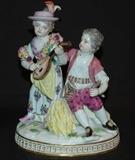 Meissen Porcelain Boy and Girl Figural Group, circa 1850