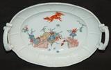 Rare Meissen Porcelain Two Handled Oblong Serving Dish, circa 1735