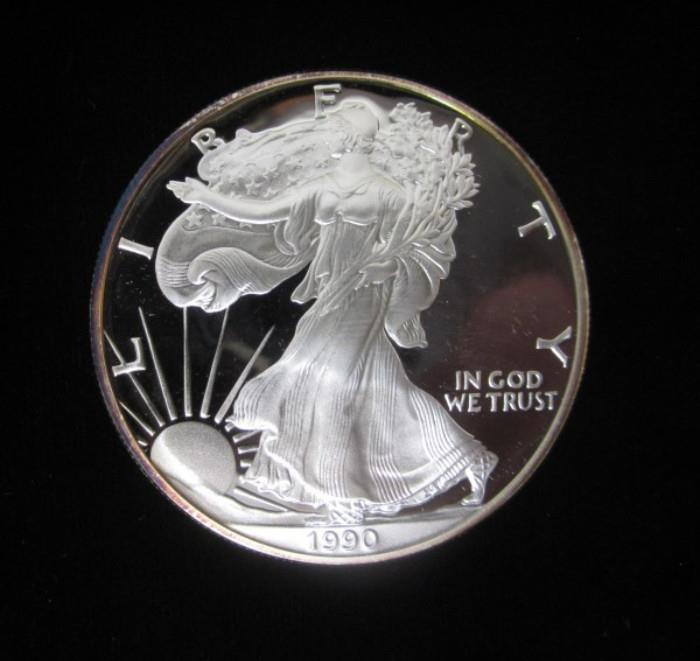 55 Lots of Silver Dollars years 1986-2013   
http://auctionbymayo.com/index.php?srch=1&type=all&srch_term=Silver+Dollar&mcid=0&lp=100&pn=1&location&distance=0&zip=0&view=items&sort=4&web_cat=0&list=true
