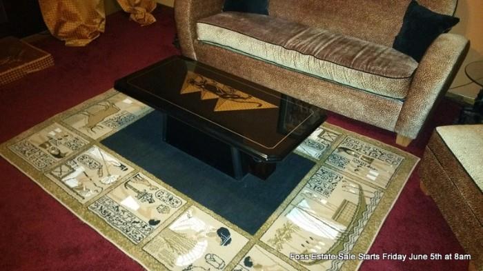 Egyptian coffee table and rug