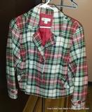 Large selection of women's clothing (Sizes 12-18), vintage and modern, including I.Magnin, Talbots, LL Bean, DKNY, Dana Buchman, Leather, Vintage Furs, Bold Patterns, Deco, and Mid-Century Styles, Vintage purses, and shoes (Sizes 7-9) 