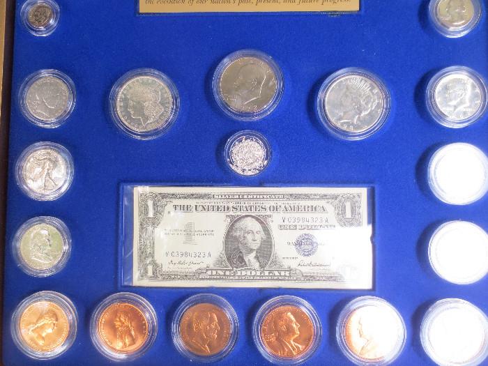 collectable coin set with lots of silver coins