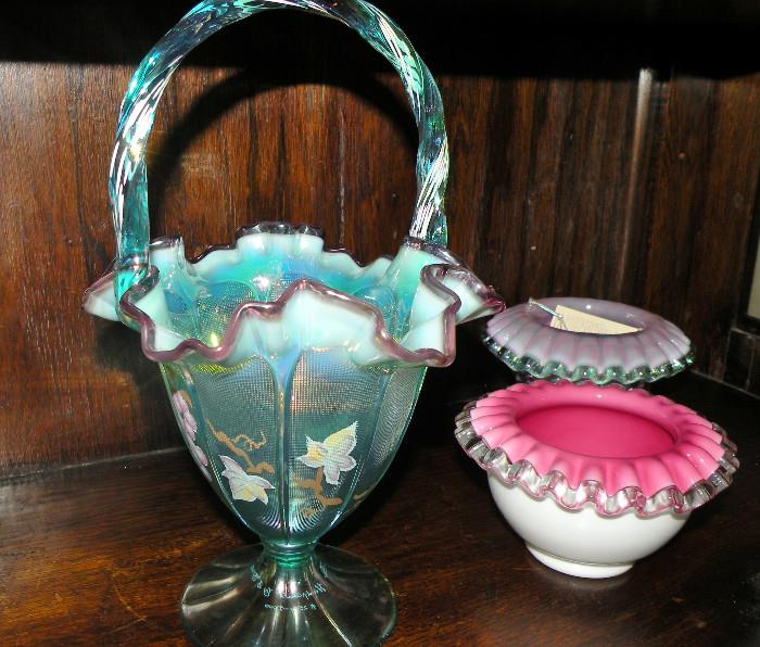 More newer Fenton. Receipts from QVC are in some of the pieces