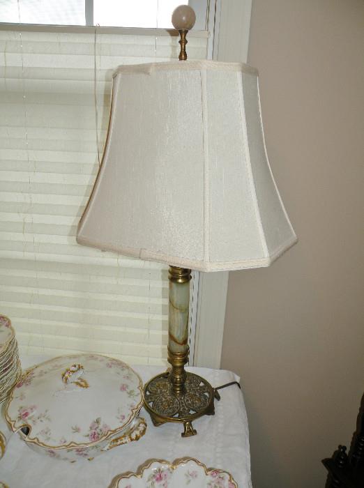 Marble and brass lamp