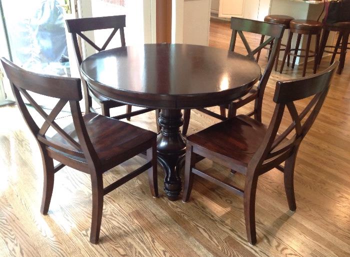 Pottery Barn 45" Round Center Pedestal Dining Table with 20" Leaf
